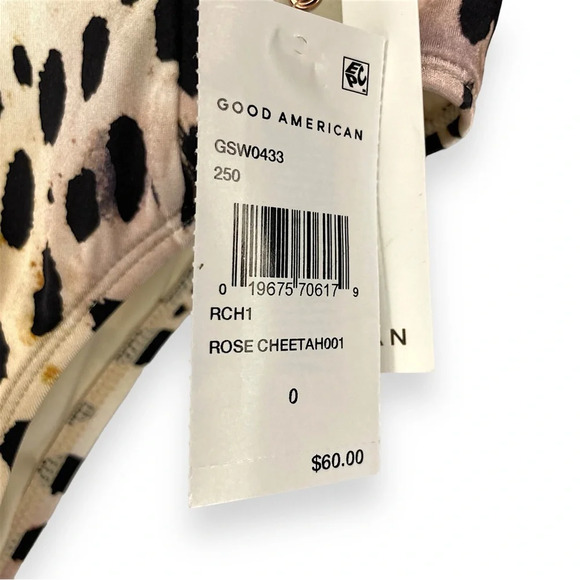 Good American | Cheeky Bikini Bottom in Rose Cheetah | 0 / XS - Picture 6 of 10